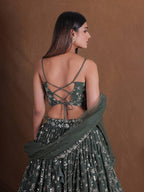 Lehenga Mart Designer Wedding Lehenga Choli For Women - Green | Grocsy