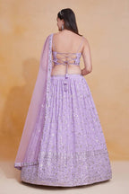 Lehenga Mart Designer Wedding Lehenga Choli For Women - Lilac | Grocsy