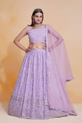 Lehenga Mart Designer Wedding Lehenga Choli For Women - Lilac | Grocsy