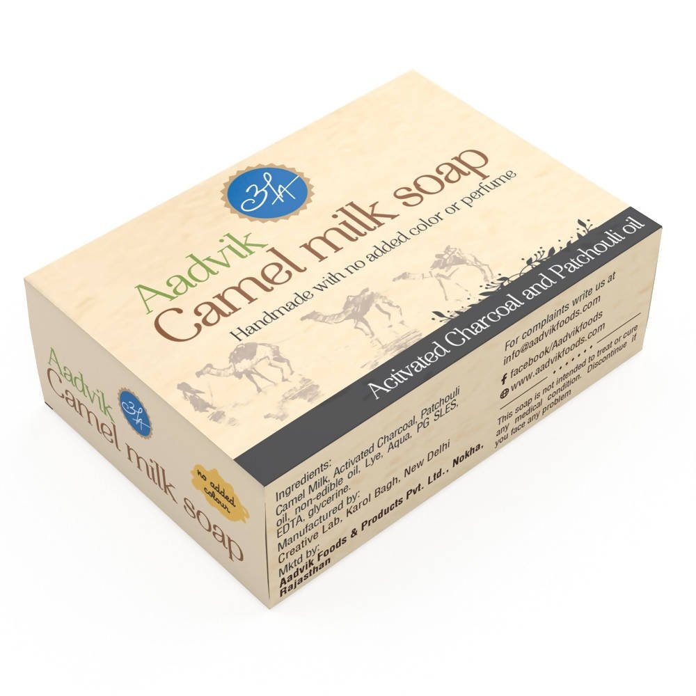 Aadvik Camel Milk Soap With Activated Charcoal And Patchouli Oil | Grocsy