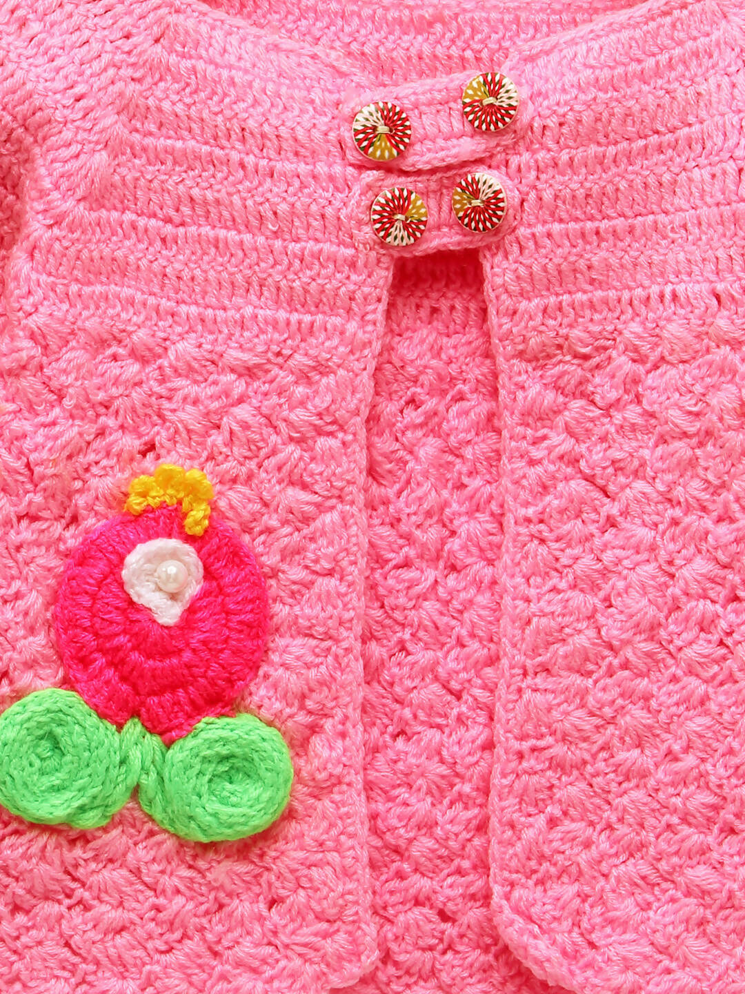 Chutput Kids Pink Coloured Solid Design Pullover Sweater | Grocsy