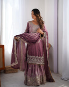 Teeya Creation Multi Color Chinon Silk Heavy Embroidery Work Pakistani Fully Stitched Salwar Suit | Grocsy