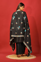 Teeya Creation Black Color Chinnon Silk Heavy Embroidery Work Fully Stitched Salwar Suit | Grocsy