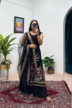 Teeya Creation Black Color Faux Georgette Heavy Embroidery Work Fully Stitched Salwar Suit | Grocsy
