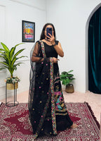 Teeya Creation Black Color Faux Georgette Heavy Embroidery Work Fully Stitched Salwar Suit | Grocsy