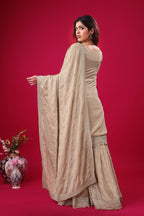 Teeya Creation Chiku Color Chinon Silk Heavy Embroidery Work Pakistani Fully Stitched Salwar Suit | Grocsy