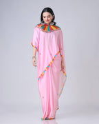 Teeya Creation Pink Color Japan Satin Silk Digital Print Ready To Wear Saree | Grocsy