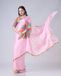 Teeya Creation Pink Color Japan Satin Silk Digital Print Ready To Wear Saree | Grocsy