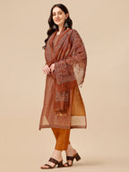 Floral Printed Kurta With Pant And Dupatta Set, Multicolor - Hiral Fashion | Grocsy