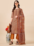 Floral Printed Kurta With Pant And Dupatta Set, Multicolor - Hiral Fashion | Grocsy