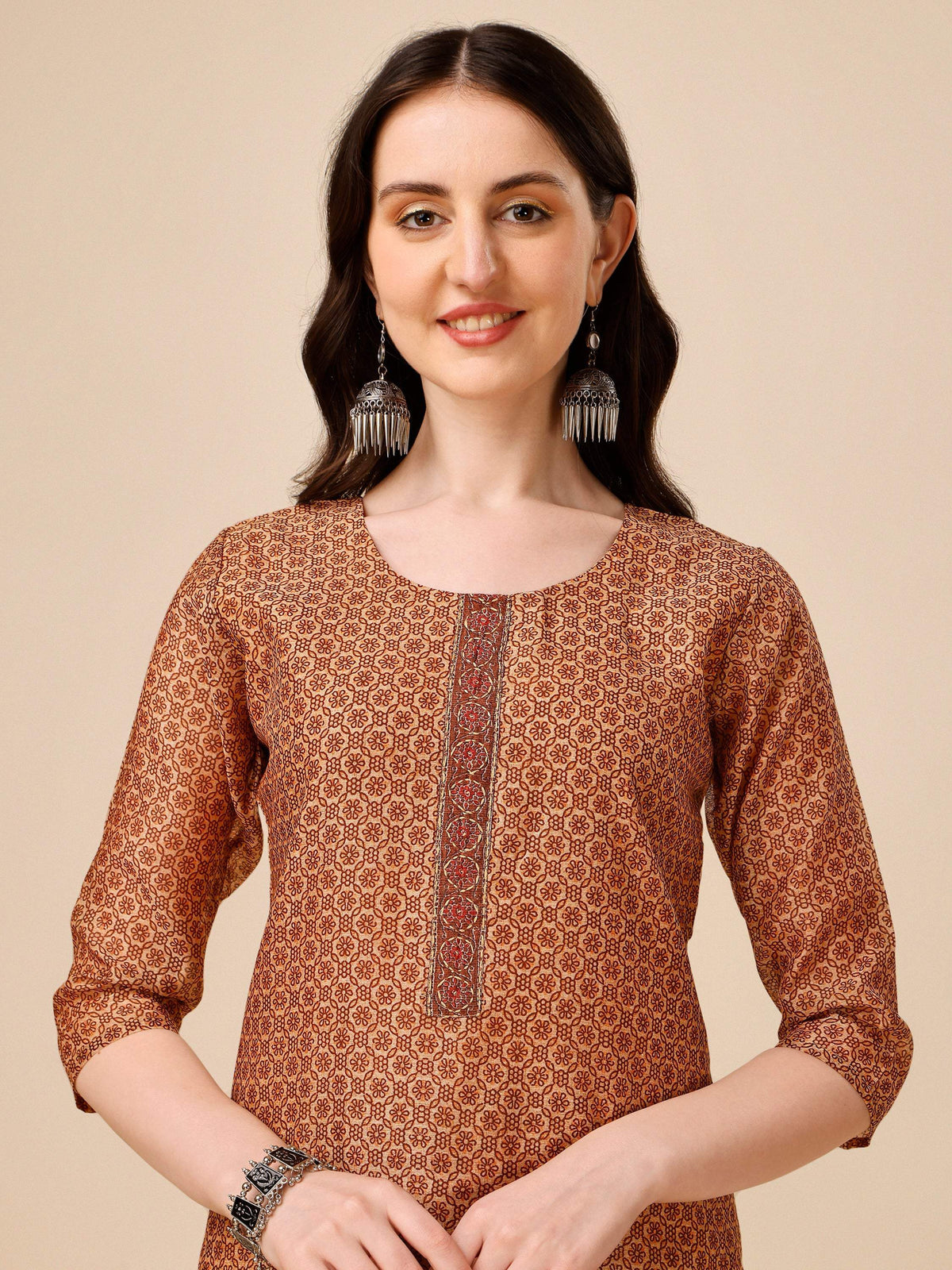 Floral Printed Kurta With Pant And Dupatta Set, Multicolor - Hiral Fashion | Grocsy