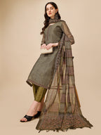 Printed Kurta With Pant And Dupatta Set, Multicolor - Hiral Fashion | Grocsy