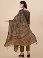 Printed Kurta With Pant And Dupatta Set, Multicolor - Hiral Fashion | Grocsy