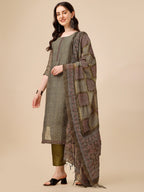 Printed Kurta With Pant And Dupatta Set, Multicolor - Hiral Fashion | Grocsy