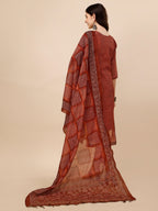 Printed Kurta With Pant And Dupatta Set, Multicolor - Hiral Fashion | Grocsy