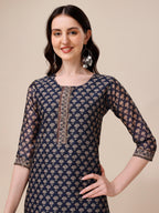 Printed Kurta With Pant And Dupatta Set, Multicolor - Hiral Fashion | Grocsy