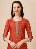 Floral Printed Kurta With Pant And Dupatta Set, Multicolor - Hiral Fashion | Grocsy