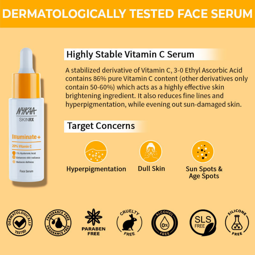 Nykaa SkinRX 20% Vitamin C Face Serum | Grocsy