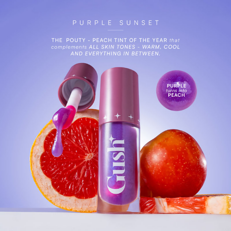 Gush Beauty H-Inched Transformative Glossy Lip Tint - Purple Sunset | Grocsy