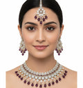 Jewel City Royal Stone Bridal Necklace Set for Women | Traditional Gold-Plated Ethnic Indian Jewelry | Grocsy