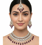 Jewel City Royal Stone Bridal Necklace Set for Women | Traditional Gold-Plated Ethnic Indian Jewelry | Grocsy