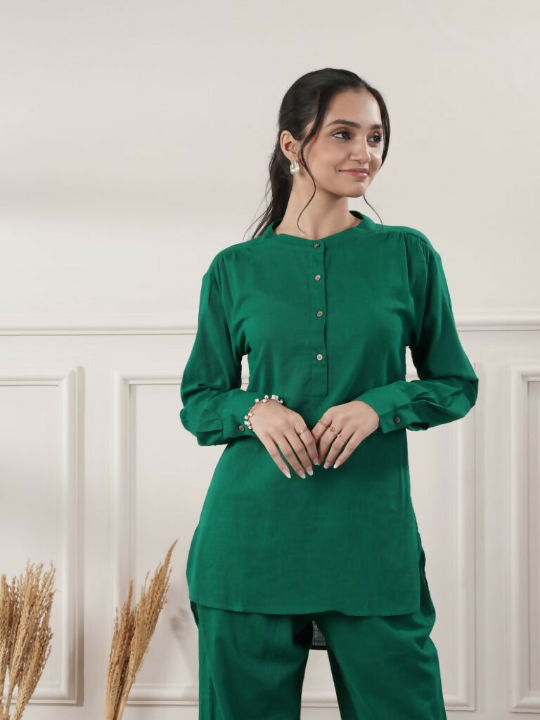 Joban Fashion Women's Emerald Green Co-Ord Set | Grocsy