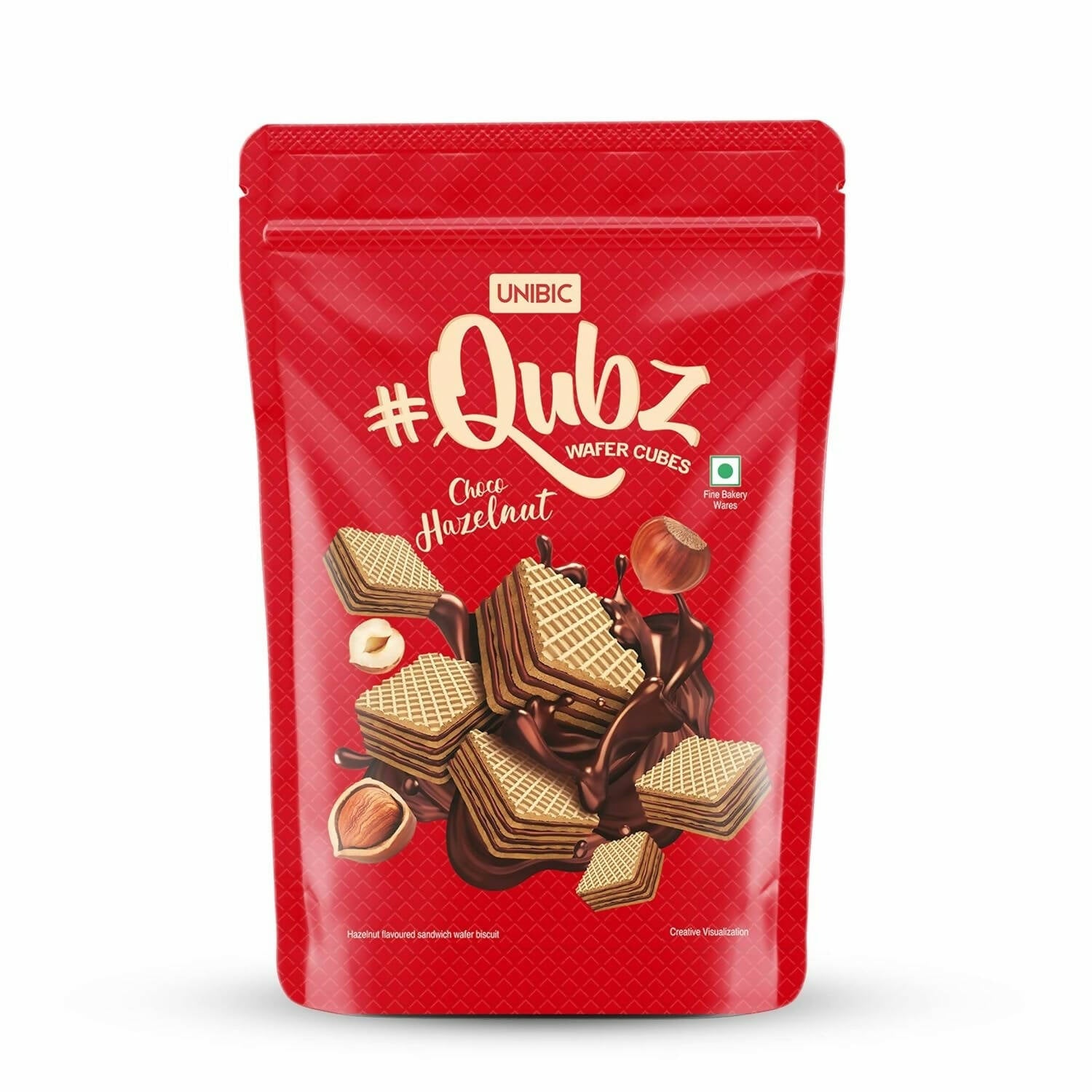 Unibic Qubz Wafer Biscuits Hazelnut Flavour | Grocsy