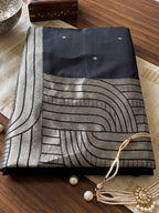 Shree Shyam Fashion Grey Woven Work Art Silk Fabric Party Wear Saree With Blouse | Grocsy