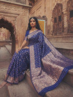Shree Shyam Fashion Blue Art Silk Fancy Saree | Grocsy