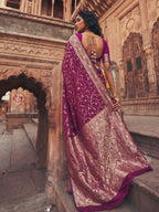 Shree Shyam Fashion Wine Art Silk Fancy Saree | Grocsy