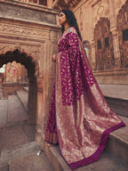Shree Shyam Fashion Wine Art Silk Fancy Saree | Grocsy