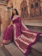 Shree Shyam Fashion Wine Art Silk Fancy Saree | Grocsy