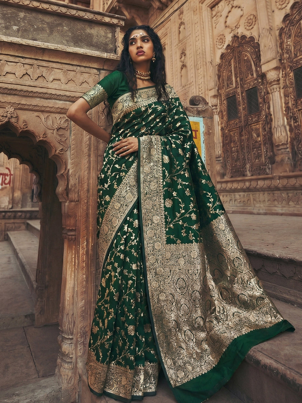 Shree Shyam Fashion Green Art Silk Fancy Saree | Grocsy