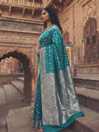 Shree Shyam Fashion Rama Green Art Silk Fancy Saree | Grocsy