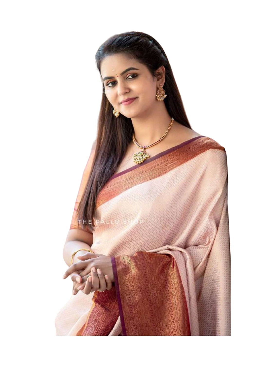 Vamika Weaving Banarasi Jacquard chiku Kanjivaram Saree | Grocsy