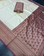 Vamika Weaving Banarasi Jacquard chiku Kanjivaram Saree | Grocsy