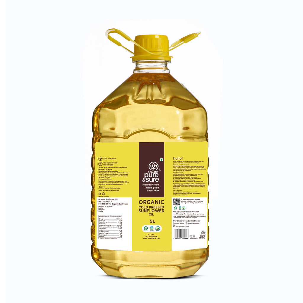 Pure & Sure Organic Sunflower Oil | Grocsy