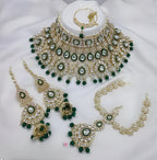 Jewel City Traditional Kundan Bridal Jewelry for Women Handcrafted Necklace with Earrings, Maang Tikka, Indian Wedding Jewellery Set | Grocsy