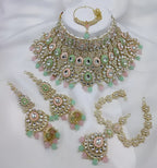 Jewel City Traditional Kundan Bridal Jewelry for Women Handcrafted Necklace with Earrings, Maang Tikka, Indian Wedding Jewellery Set | Grocsy
