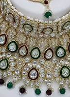 Jewel City Traditional Kundan Bridal Jewelry for Women Handcrafted Necklace with Earrings, Maang Tikka, Indian Wedding Jewellery Set | Grocsy
