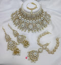Jewel City Traditional Kundan Bridal Jewelry for Women Handcrafted Necklace with Earrings, Maang Tikka, Indian Wedding Jewellery Set | Grocsy