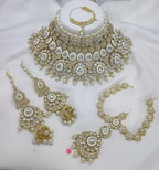 Jewel City Traditional Kundan Bridal Jewelry for Women Handcrafted Necklace with Earrings, Maang Tikka, Indian Wedding Jewellery Set | Grocsy