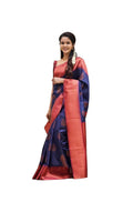 Vamika Weaving Banarasi Jacquard navy Kanjivaram Saree | Grocsy