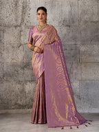 Shree Shyam Fashion Light Purple Kanjivaram Silk Blend Fancy Saree | Grocsy