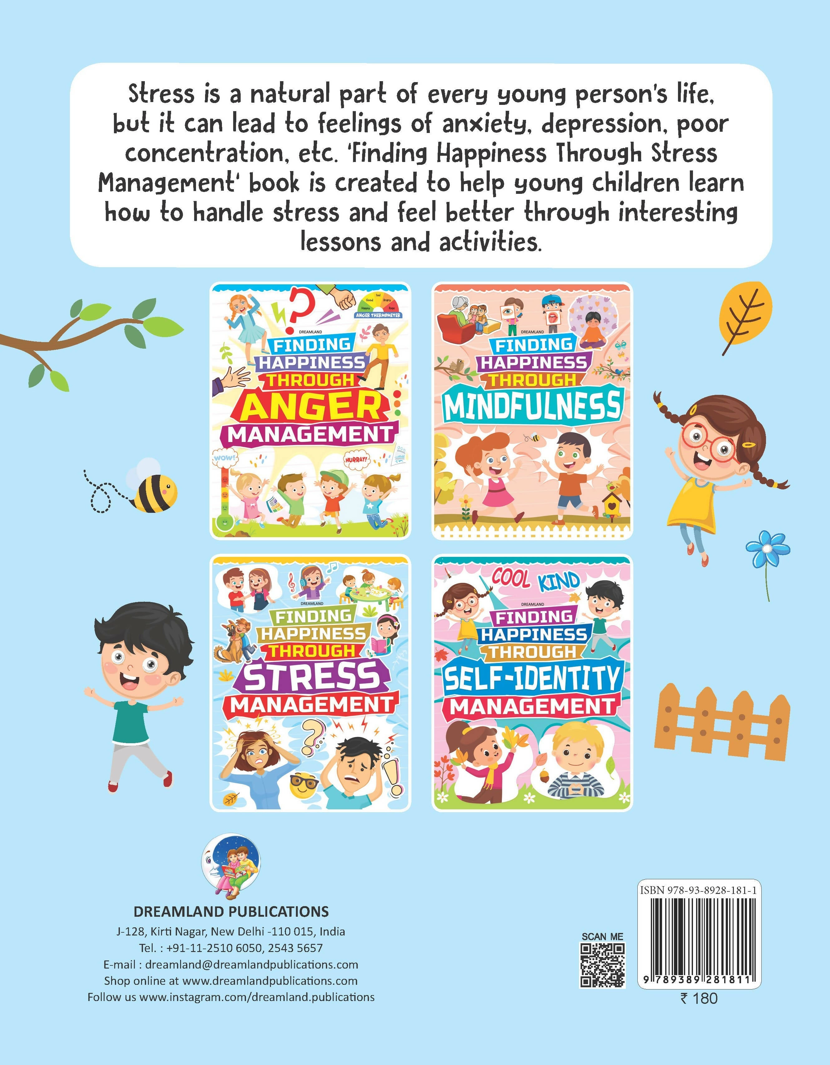Dreamland Stress Management - Finding Happiness Series : Children Interactive & Activity Book | Grocsy