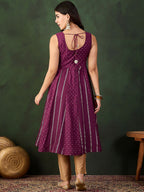 Sangria Woven Design Anarkali Kurta | Grocsy