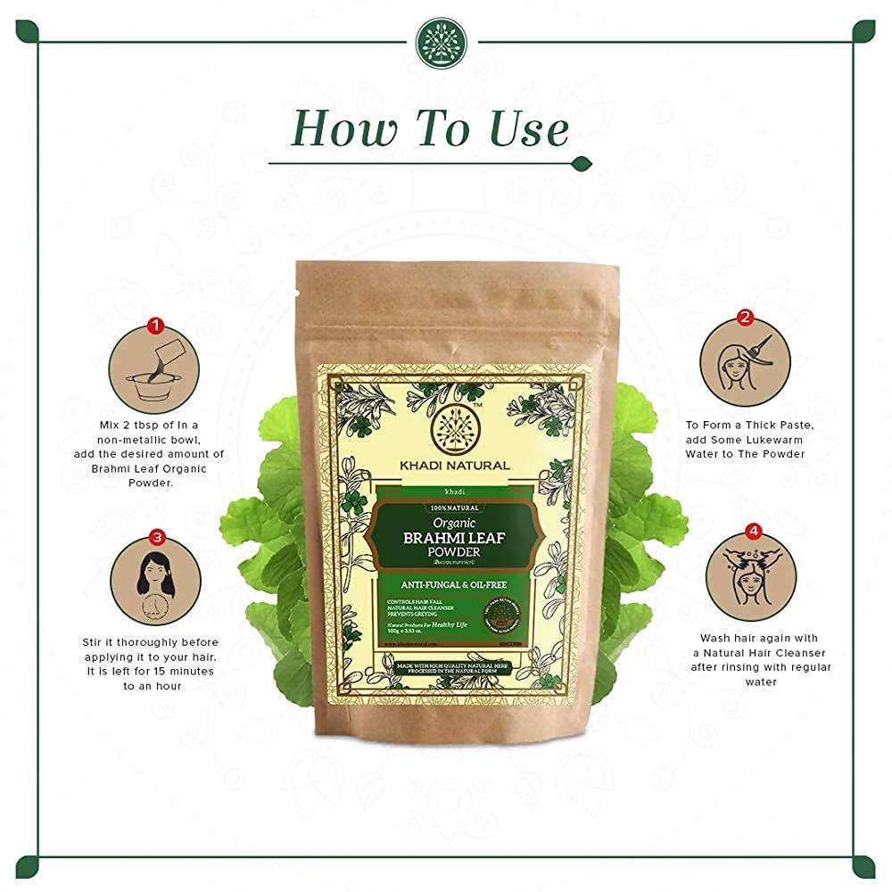 Khadi Natural Organic Brahmi Leaf Powder | Grocsy