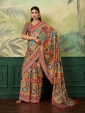 Dwija Fashion Women'S Pary Wear Printed Crep Silk Designer Saree With Unstitche Blouse-Multicolor | Grocsy