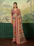 Dwija Fashion Women'S Pary Wear Printed Crep Silk Designer Saree With Unstitche Blouse-Multicolor | Grocsy