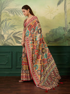Dwija Fashion Women'S Pary Wear Printed Crep Silk Designer Saree With Unstitche Blouse-Multicolor | Grocsy